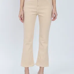 AngelFab Women Beige Jean Bootcut High-Rise Stretchable Cotton Jeans-image-34