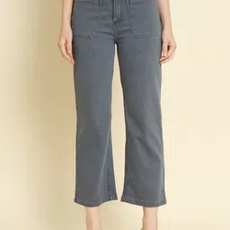 BAESD Women Jean Straight Fit High-Rise Clean Look Cotton Cropped Jeans-picture-36