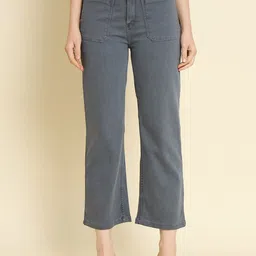 BAESD Women Jean Straight Fit High-Rise Clean Look Cotton Cropped Jeans-picture-35