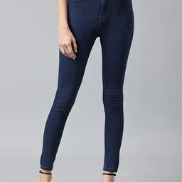 Xpose Women Blue Comfort Slim Fit High-Rise Clean Look Stretchable Jeans-image-65