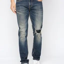 Being Human Men Slim Fit Mid-Rise Heavy Fade Medium Shade Mildly Distressed Jeans-image-59