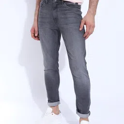 The Indian Garage Co Men Grey Slim Fit Mid-Rise Clean Look Jeans-image-91