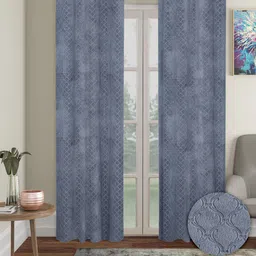 Cortina Grey 2 Pieces Ethnic Motifs Black Out Long Door Curtains-picture-29