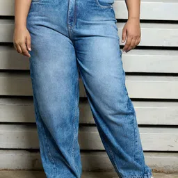 Freeform by High Star Plus Size Women High-Rise Heavy Fade Jeans-image-93