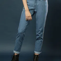 Campus Sutra Women Navy Blue Slim Fit Light Fade Jeans-image-70
