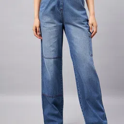 Orchid Blues Women Flared High-Rise Light Fade Cotton Jeans-image-54