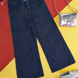 YU by Pantaloons Girls Flared Mid-Rise Dark Shade Clean Look Cotton Jeans-picture-17