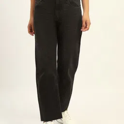 Madame Women Clean Look Light Fade Dark Shade Straight Fit Pure Cotton Jeans-picture-24