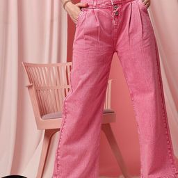 STREET 9 Women Comfort Wide Leg High-Rise Clean Look Pure Cotton Jeans-picture-40