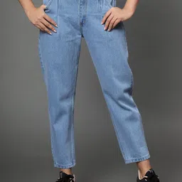 BAESD Women Jean Straight Fit Cotton High-Rise Jeans-image-67