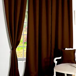 RIDHAAN Brown 2 Pcs Room Darkening Long Door Curtain-picture-13