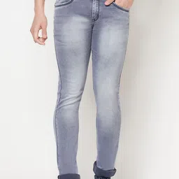 Crimsoune Club Men Grey Slim Fit Heavy Fade Stretchable Jeans-picture-32