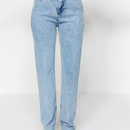 Trendyol Women Mid-Rise Clean Look Heavy Fade Stretchable Jeans-picture-34