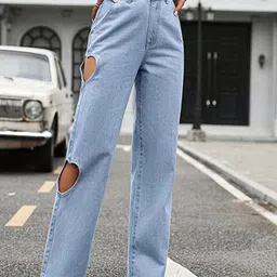 StyleCast Women Blue Flared Highly Distressed Heavy Fade Stretchable Jeans-image-32