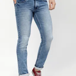 TNG Men Blue Slim Fit Heavy Fade Stretchable Jeans image 2