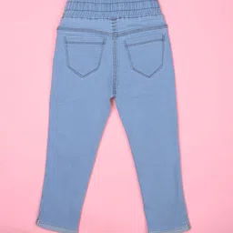 F2M Boys Blue Slim Fit High-Rise Low Distress Minnie Mouse Embroidered Stretchable Jeans image 4