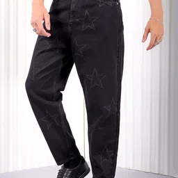 The Indian Garage Co Men Tapered Fit Printed Pure Cotton Jeans image 2