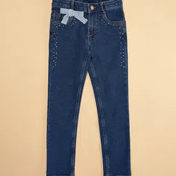 Pantaloons Junior Girls Clean Look Cotton Cropped Jeans image 4
