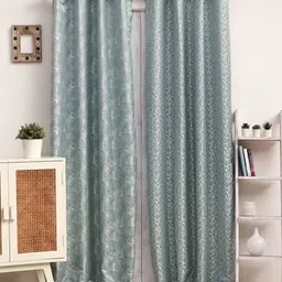 Ariana Blue Set of 2 Room Darkening Long Door Curtain image 5