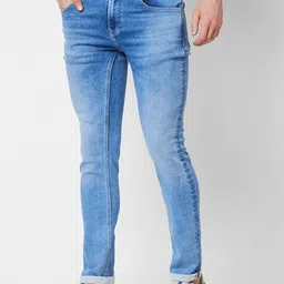 SPYKAR Men Skinny Fit Low-Rise Cotton Heavy Fade Jeans image 2