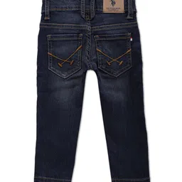 U.S. Polo Assn. Kids Boys Slim Fit Whiskers & Chevrons Light Fade Stretchable Jeans image 2