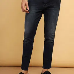 Wrangler Men Slim Fit Mid-Rise Light Fade Low Distress Cotton Cropped Jeans image 2