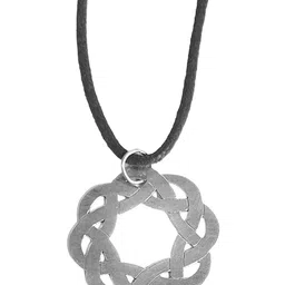 Goldnera Men 925 Sterling Silver-Plated Contemporary Pendant with Chain image 3