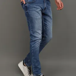 V-Mart Men Slim Fit Clean Look Heavy Fade Knitted Cotton Jeans image 5