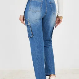 Styli Women Straight Fit Heavy Clean Look Cotton Jeans image 4