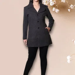 troo blue Women Solid Double Breasted Casual Blazer-picture-38