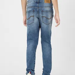 Jack & Jones Junior Boys Blue Slim Fit Mildly Distressed Heavy Fade Jeans image 2