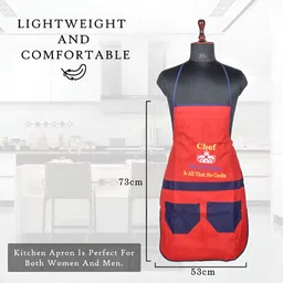 Kuber Industries 3 Pcs Red Printed Waterproof Kitchen Apron image 2