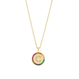 JOKER & WITCH Gold-Plated & Pink Alphabet C Enamelled Necklace image 3
