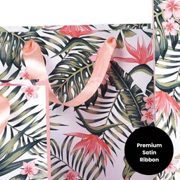 sapco Gift Paper Bag, Perfect for Gifting, Bachelorette Parties,"Tropical Bliss" - Medium (23 x 33 x 9 CM) Printed Party Bag image 3