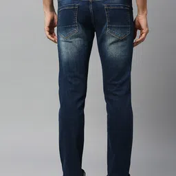 Mast & Harbour Men Blue Slim Fit Low-Rise Heavy Fade Stretchable Jeans image 3