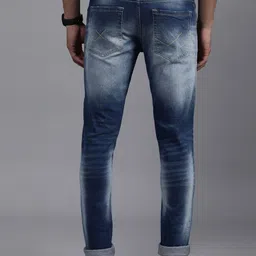 WROGN Men Slim Fit Low Distress Light Fade Stretchable Comfort Jeans image 5