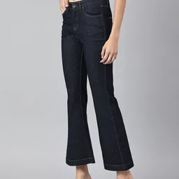 Xpose Women Navy Blue Comfort Flared High-Rise Stretchable Jeans image 3