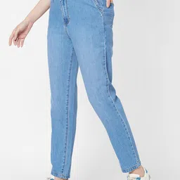 Kraus Jeans Women Relaxed Fit High-Rise Clean Look Light Fade Cotton Jeans image 3