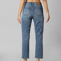 ONLY Women Blue Straight Fit Mildly Distressed Heavy Fade Jeans image 2