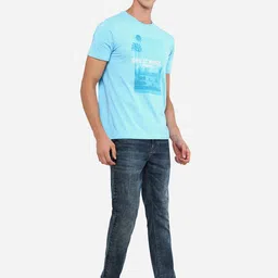 JADE BLUE Men Blue Slim Fit Heavy Fade Jeans image 5