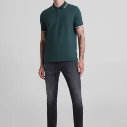 Jack & Jones Men Skinny Fit Low-Rise Heavy Fade Stretchable Jeans image 3