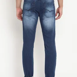 Cantabil Men Blue Narrow Heavy Fade Stretchable Jeans image 5