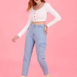 Flying Machine Women Blue High-Rise Stretchable Cotton Jeans image 2