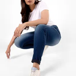 Instafab Plus Women Plus Size Jean Skinny Fit Heavy Fade Stretchable Cotton Jeans image 3