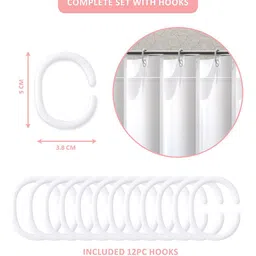 Kuber Industries Pink & White Printed Shower Curtains image 2