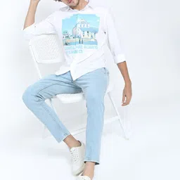 HIGHLANDER Men Blue Skinny Fit Heavy Fade Stretchable Jeans image 4