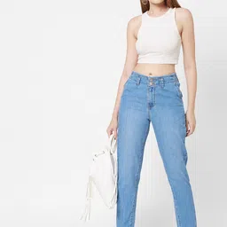 Kraus Jeans Women Relaxed Fit High-Rise Clean Look Light Fade Cotton Jeans image 5