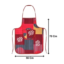 Kuber Industries Pack Of 2 Pink & Grey Leaf Printed Cotton Aprons image 5