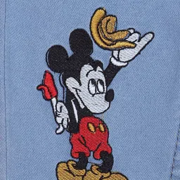 F2M Boys Blue Slim Fit High-Rise Low Distress Minnie Mouse Embroidered Stretchable Jeans image 2