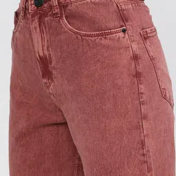 Basics By Tokyo Talkies Women Rust Wide Leg High-Rise Stretchable Jeans image 3